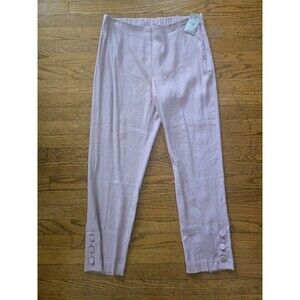 J Jill Linen Blend Purple Pull On Ankle Pants Size Small NWOT Lightweight